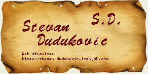 Stevan Duduković vizit kartica